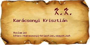 Karácsonyi Krisztián névjegykártya